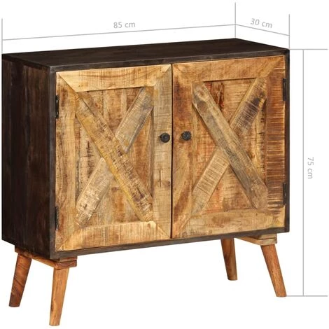 HAPPYSHOPPING Buffet Bois Massif De Manguier 85 X 30 X 75 Cm 3 HAPPYSHOPPING Buffet Bois Massif De Manguier 85 X 30 X 75 Cm – Image 3