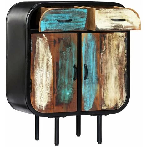 HAPPYSHOPPING Buffet 60 X 30 X 75 Cm Bois De Recuperation Massif 4 HAPPYSHOPPING Buffet 60 X 30 X 75 Cm Bois De Recuperation Massif – Image 4