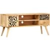 HAPPYSHOPPING Meuble TV 100 X 30 X 45 Cm Bois Massif De Manguier