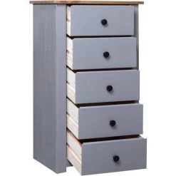 HAPPYSHOPPING Buffet Gris 46x40x89 Cm Pin Assortiment Panama -Buffet et enfilade Soldes 41372602 2