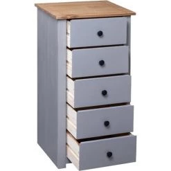 HAPPYSHOPPING Buffet Gris 46x40x89 Cm Pin Assortiment Panama -Buffet et enfilade Soldes 41372602 5