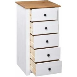 HAPPYSHOPPING Buffet Blanc 46x40x89 Cm Pin Assortiment Panama -Buffet et enfilade Soldes 41372603 5