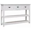 HAPPYSHOPPING Buffet Antique Blanc 115 X 30 X 76 Cm Bois