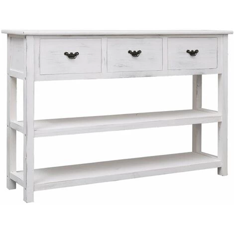 HAPPYSHOPPING Buffet Antique Blanc 115 X 30 X 76 Cm Bois 1 HAPPYSHOPPING Buffet Antique Blanc 115 X 30 X 76 Cm Bois