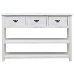 HAPPYSHOPPING Buffet Antique Blanc 115 X 30 X 76 Cm Bois 7 HAPPYSHOPPING Buffet Antique Blanc 115 X 30 X 76 Cm Bois -Buffet et enfilade Soldes 41372681 3