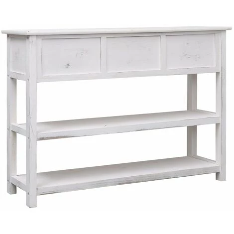 HAPPYSHOPPING Buffet Antique Blanc 115 X 30 X 76 Cm Bois 4 HAPPYSHOPPING Buffet Antique Blanc 115 X 30 X 76 Cm Bois – Image 4