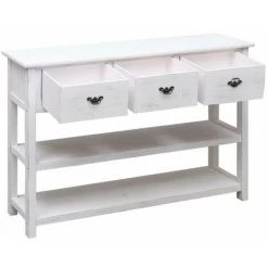 HAPPYSHOPPING Buffet Antique Blanc 115 X 30 X 76 Cm Bois 9 HAPPYSHOPPING Buffet Antique Blanc 115 X 30 X 76 Cm Bois -Buffet et enfilade Soldes 41372681 5