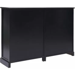 HAPPYSHOPPING Buffet Avec 10 Tiroirs Noir 113 X 30 X 79 Cm Bois -Buffet et enfilade Soldes 41372684 4