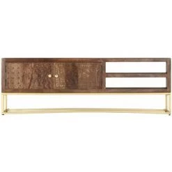HAPPYSHOPPING Meuble TV 140 X 30 X 30 Cm Bois Massif De Manguier 8 HAPPYSHOPPING Meuble TV 140 X 30 X 30 Cm Bois Massif De Manguier -Buffet et enfilade Soldes 41372821 4