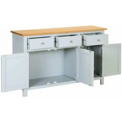 HAPPYSHOPPING Buffet 110x33,5x70 Cm Bois De Chene Massif -Buffet et enfilade Soldes 41372952 3