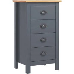 HAPPYSHOPPING Buffet Hill Range Gris 46x35x80 Cm Bois De Pin Solide