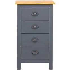 HAPPYSHOPPING Buffet Hill Range Gris 46x35x80 Cm Bois De Pin Solide -Buffet et enfilade Soldes 41372975 3