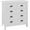 HAPPYSHOPPING Buffet Hill Range Blanc 79x40x80 Cm Bois De Pin Solide