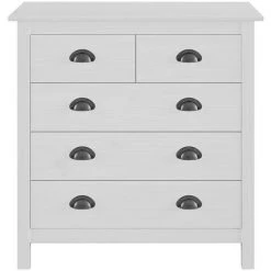 HAPPYSHOPPING Buffet Hill Range Blanc 79x40x80 Cm Bois De Pin Solide -Buffet et enfilade Soldes 41372978 4