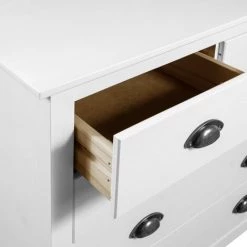 HAPPYSHOPPING Buffet Hill Range Blanc 79x40x80 Cm Bois De Pin Solide -Buffet et enfilade Soldes 41372978 5