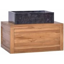 HAPPYSHOPPING Armoire Murale De Salle De Bain 60x45x30 Cm Bois De Teck Massif 8 HAPPYSHOPPING Armoire Murale De Salle De Bain 60x45x30 Cm Bois De Teck Massif -Buffet et enfilade Soldes 41419349 4