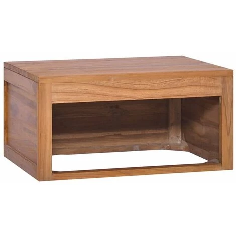 HAPPYSHOPPING Armoire Murale De Salle De Bain 60x45x30 Cm Bois De Teck Massif 5 HAPPYSHOPPING Armoire Murale De Salle De Bain 60x45x30 Cm Bois De Teck Massif – Image 5