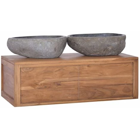 HAPPYSHOPPING Armoire Murale De Salle De Bain 90x45x30 Cm Bois De Teck Massif 1 HAPPYSHOPPING Armoire Murale De Salle De Bain 90x45x30 Cm Bois De Teck Massif