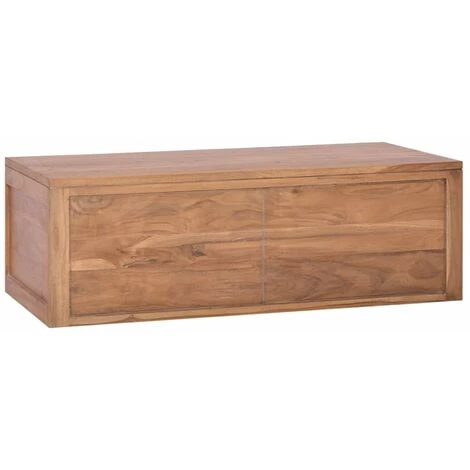 HAPPYSHOPPING Armoire Murale De Salle De Bain 90x45x30 Cm Bois De Teck Massif 2 HAPPYSHOPPING Armoire Murale De Salle De Bain 90x45x30 Cm Bois De Teck Massif – Image 2