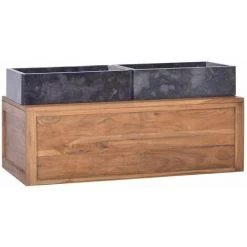 HAPPYSHOPPING Armoire Murale De Salle De Bain 90x45x30 Cm Bois De Teck Massif 8 HAPPYSHOPPING Armoire Murale De Salle De Bain 90x45x30 Cm Bois De Teck Massif -Buffet et enfilade Soldes 41419362 4