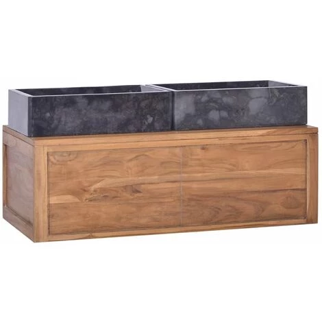 HAPPYSHOPPING Armoire Murale De Salle De Bain 90x45x30 Cm Bois De Teck Massif 4 HAPPYSHOPPING Armoire Murale De Salle De Bain 90x45x30 Cm Bois De Teck Massif – Image 4