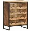 HAPPYSHOPPING Armoire A Vin 62x33x78,5 Cm Bois De Manguier Brut