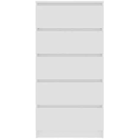 HAPPYSHOPPING Buffet A Tiroirs Blanc 60x35x121 Cm Agglomere 4 HAPPYSHOPPING Buffet A Tiroirs Blanc 60x35x121 Cm Agglomere – Image 4