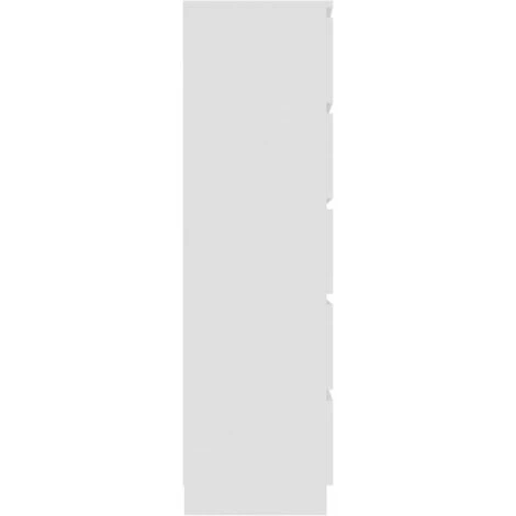 HAPPYSHOPPING Buffet A Tiroirs Blanc 60x35x121 Cm Agglomere 5 HAPPYSHOPPING Buffet A Tiroirs Blanc 60x35x121 Cm Agglomere – Image 5