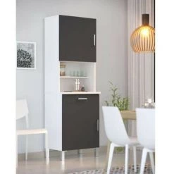 LES TENDANCES Buffet De Cuisine L 60 Cm - Gris Mat -Buffet et enfilade Soldes 41976395 4