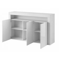 HUCOCO MELIS - Buffet Style Moderne Salon - 155x92x40 - 3 Portes+tablette Ouverte - Blanc -Buffet et enfilade Soldes 41977249 2