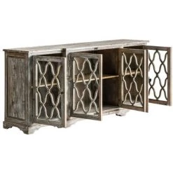 LES TENDANCES Buffet 4 Portes Pin Massif Recyclé Blanc Cassé Vieilli Armina 7 LES TENDANCES Buffet 4 Portes Pin Massif Recyclé Blanc Cassé Vieilli Armina -Buffet et enfilade Soldes 41994538 3