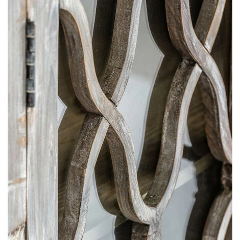 LES TENDANCES Buffet 4 Portes Pin Massif Recyclé Blanc Cassé Vieilli Armina 5 LES TENDANCES Buffet 4 Portes Pin Massif Recyclé Blanc Cassé Vieilli Armina – Image 5