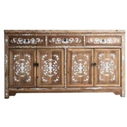 LES TENDANCES Buffet Oriental 4 Portes 3 Tiroirs Orme Massif Clair Et Blanc Muy 6 LES TENDANCES Buffet Oriental 4 Portes 3 Tiroirs Orme Massif Clair Et Blanc Muy -Buffet et enfilade Soldes 41994587 2