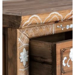 LES TENDANCES Buffet Oriental 4 Portes 3 Tiroirs Orme Massif Clair Et Blanc Muy 9 LES TENDANCES Buffet Oriental 4 Portes 3 Tiroirs Orme Massif Clair Et Blanc Muy -Buffet et enfilade Soldes 41994587 5