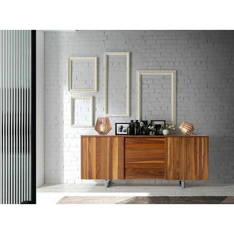 LES TENDANCES Buffet 2 Portes 4 Tiroirs Bois Plaqué Noyer Nolys 2 LES TENDANCES Buffet 2 Portes 4 Tiroirs Bois Plaqué Noyer Nolys – Image 2