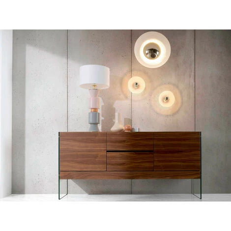 LES TENDANCES Buffet 2 Portes 2 Tiroirs Bois Noyer Et Pieds Verre Trempé Roka 180 Cm 4 LES TENDANCES Buffet 2 Portes 2 Tiroirs Bois Noyer Et Pieds Verre Trempé Roka 180 Cm – Image 4