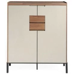 LES TENDANCES Bahut 2 Portes 2 Tiroirs Bois Noyer Et Laqué Muza - Couleur Blanc 9 LES TENDANCES Bahut 2 Portes 2 Tiroirs Bois Noyer Et Laqué Muza - Couleur Blanc -Buffet et enfilade Soldes 41995761 5