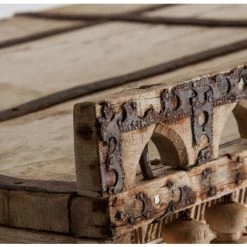 LES TENDANCES Buffet Oriental 2 Portes 2 Tiroirs Bois De Teck Et Manguier Massif Blanc Cassé Ryade 121 Cm -Buffet et enfilade Soldes 41995911 4