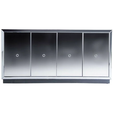 LES TENDANCES Buffet Art Déco 4 Portes Miroir Argenté Kares 180 Cm 1 LES TENDANCES Buffet Art Déco 4 Portes Miroir Argenté Kares 180 Cm