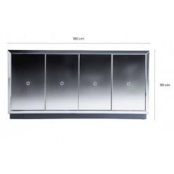 LES TENDANCES Buffet Art Déco 4 Portes Miroir Argenté Kares 180 Cm 5 LES TENDANCES Buffet Art Déco 4 Portes Miroir Argenté Kares 180 Cm -Buffet et enfilade Soldes 41995912 3