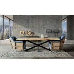 LES TENDANCES Buffet Design Bois Noir Et Doré Heleno 200 Cm -Buffet et enfilade Soldes 41995922 4