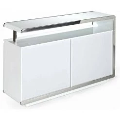 LES TENDANCES Buffet Design 4 Portes Bois Laqué Jaune Et Acier Chromé Modena 7 LES TENDANCES Buffet Design 4 Portes Bois Laqué Jaune Et Acier Chromé Modena -Buffet et enfilade Soldes 41997926 3