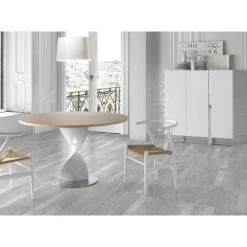LES TENDANCES Bahut 3 Portes Bois Laqué Et Pieds Acier Chromé Drezia - Couleur Dessert -Buffet et enfilade Soldes 41998050 4