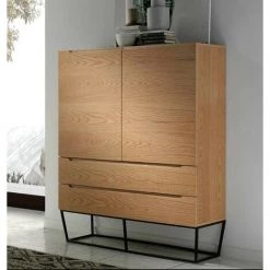 LES TENDANCES Bahut 2 Portes 2 Tiroirs Bois Plaqué Chêne Et Métal Noir Blina 8 LES TENDANCES Bahut 2 Portes 2 Tiroirs Bois Plaqué Chêne Et Métal Noir Blina -Buffet et enfilade Soldes 41998110 4