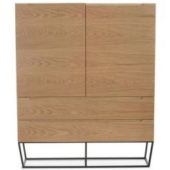 LES TENDANCES Bahut 2 Portes 2 Tiroirs Bois Plaqué Chêne Et Métal Noir Blina 9 LES TENDANCES Bahut 2 Portes 2 Tiroirs Bois Plaqué Chêne Et Métal Noir Blina -Buffet et enfilade Soldes 41998110 5