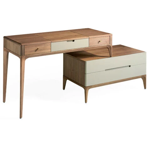 LES TENDANCES Secrétaire Bois Noyer Et Bois Laqué Muza - Couleur Indigo 1 LES TENDANCES Secrétaire Bois Noyer Et Bois Laqué Muza - Couleur Indigo