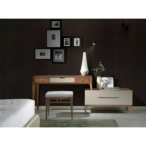 LES TENDANCES Secrétaire Bois Noyer Et Bois Laqué Muza - Couleur Indigo 2 LES TENDANCES Secrétaire Bois Noyer Et Bois Laqué Muza - Couleur Indigo – Image 2