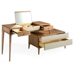 LES TENDANCES Secrétaire Bois Noyer Et Bois Laqué Muza - Couleur Indigo 7 LES TENDANCES Secrétaire Bois Noyer Et Bois Laqué Muza - Couleur Indigo -Buffet et enfilade Soldes 41998340 3