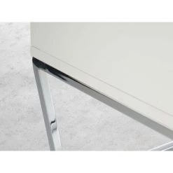 LES TENDANCES Buffet Design 4 Portes Laqué Et Pieds Acier Chromé Romus - Couleur Céleste -Buffet et enfilade Soldes 41998422 4