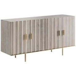 LES TENDANCES Buffet 4 Portes Bois De Manguier Crème Et Métal Doré Gala 153 Cm 7 LES TENDANCES Buffet 4 Portes Bois De Manguier Crème Et Métal Doré Gala 153 Cm -Buffet et enfilade Soldes 41998446 3